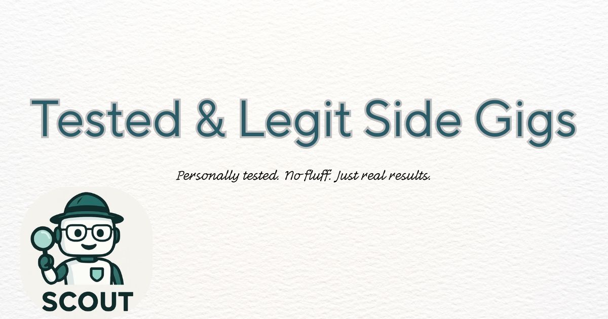 Featured image: My Recommended Side Gigs – tested and legit opportunities personally reviewed by Sidegig Scout